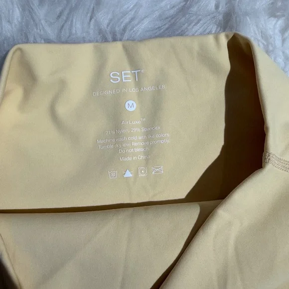 SET Active Butter Yellow Matching Set Airluxe Base Bra Shorts M / L SOLD OUT new - Picture 10 of 16